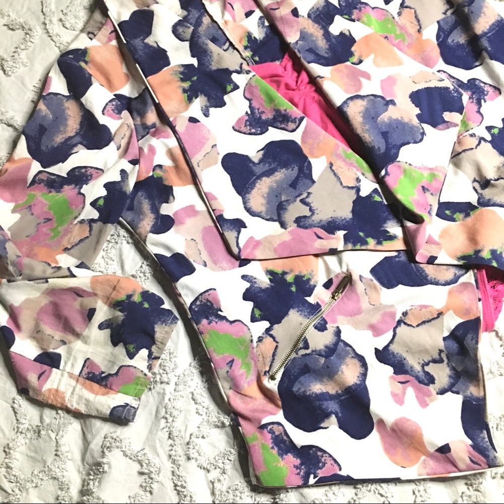 Printed @water colored” blazer